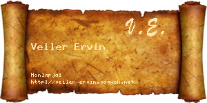 Veiler Ervin névjegykártya